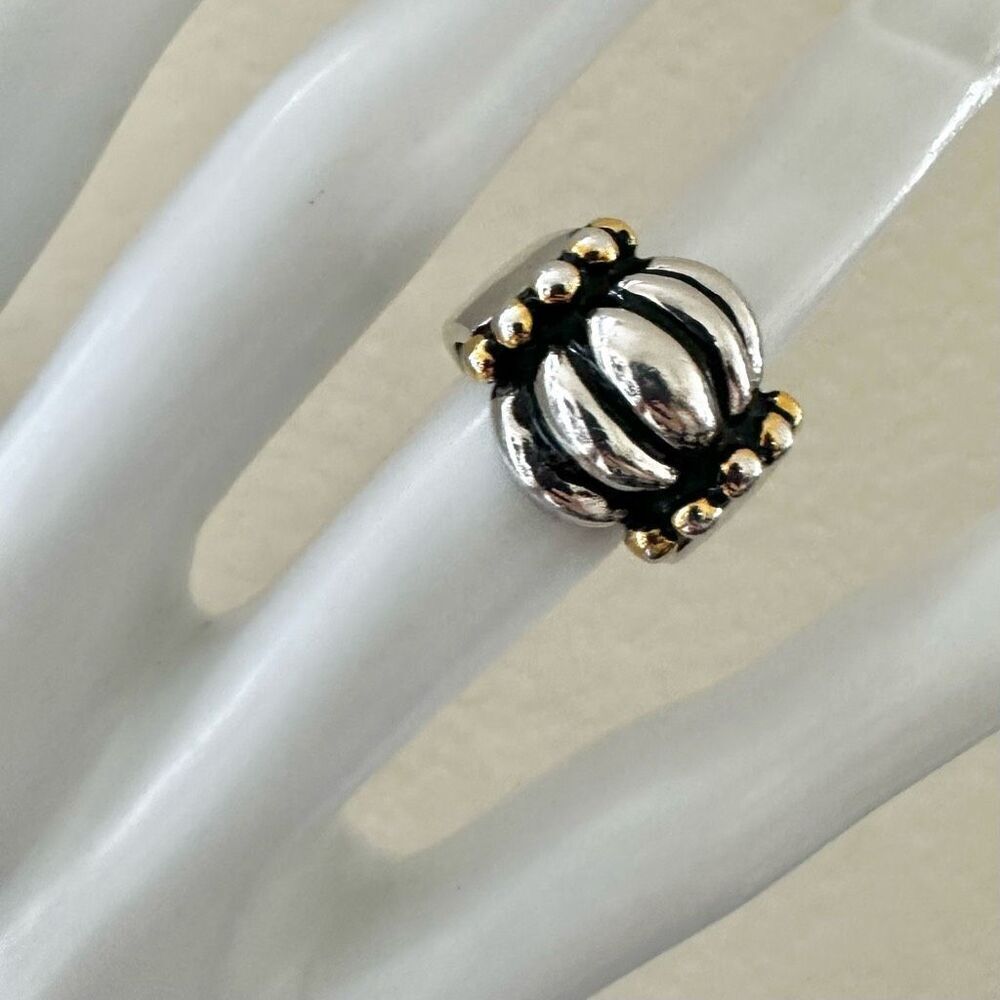 Bold Dome Ring – Silver & Gold Mixed Metal Statement